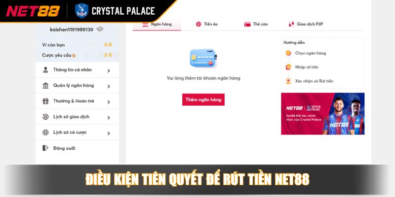 Rút Tiền NET88 Hướng Dẫn Từ A Đến Z Cho Game Thủ Thông Thái 2 Điều kiện tiên quyết để rút tiền NET88
