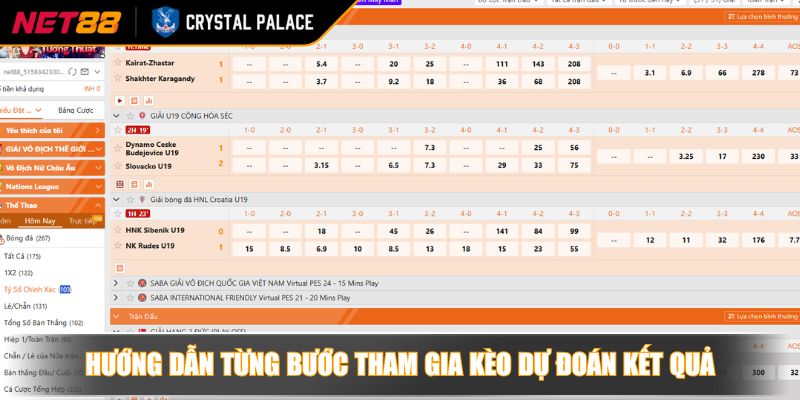 Kèo Tỷ Số Chính Xác NET88 Chuyên Gia Chia Sẻ Bí Kíp 3 Hướng dẫn từng bước tham gia kèo dự đoán kết quả