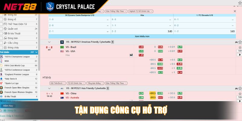 Kèo Tỷ Số Chính Xác NET88 Chuyên Gia Chia Sẻ Bí Kíp 4 Tận dụng công cụ hỗ trợ